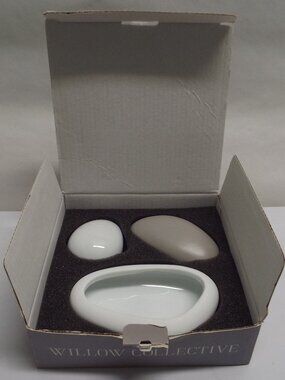 WILLOW COLLECTIVE BALANCE Stacking Salt, Pepper, & Sauce Set - NIB, Zen Styling